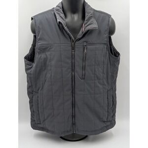 ORVIS Quilted Vest Mens L G Charcoal Gray Full Zip Puffer Gilet Outerwear